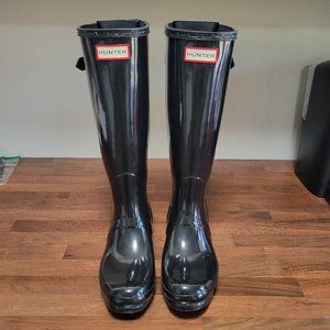 Hunter  Original Back Adjustable Gloss Rain Boots